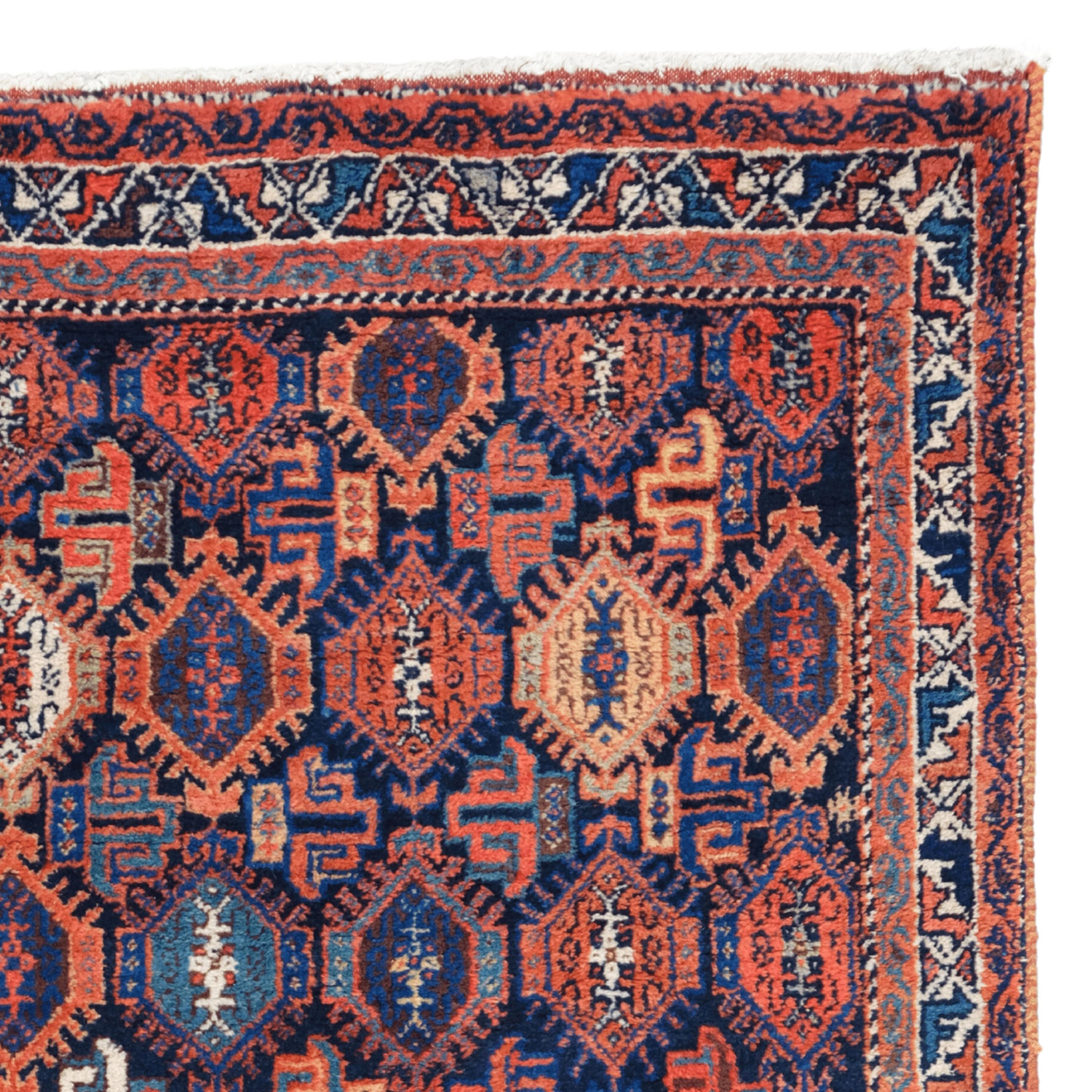 Antique Afshar Rug - 19th Century Antique Afshar Rug, Antique Rug, Vintage Rug In Good Condition For Sale In Sultanahmet, 34