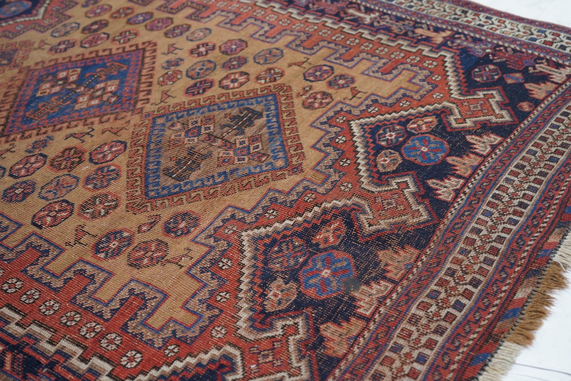 Wool Antique Afshar Rug For Sale