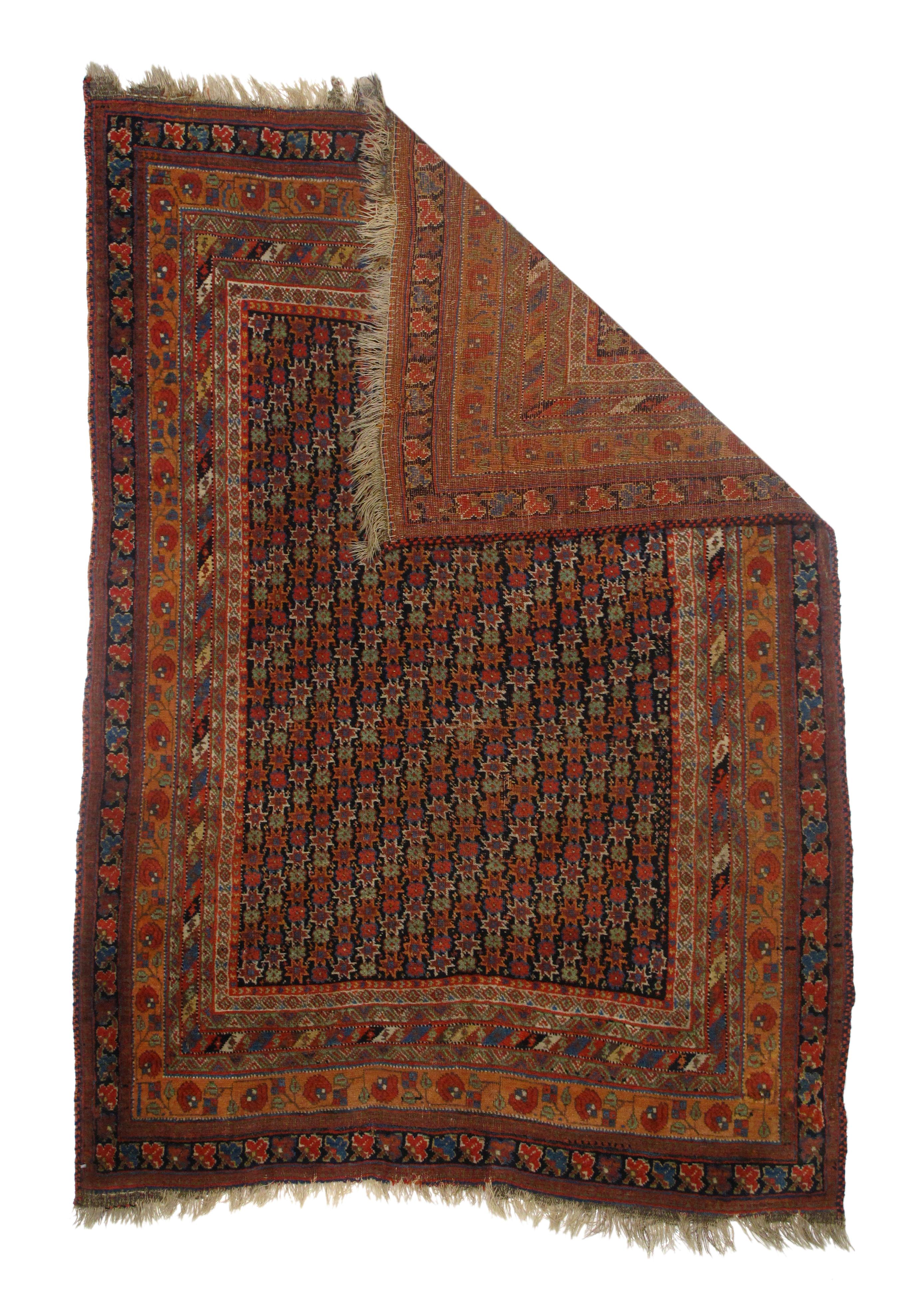 Antique Afshar rug 3'11'' x 5'8''.