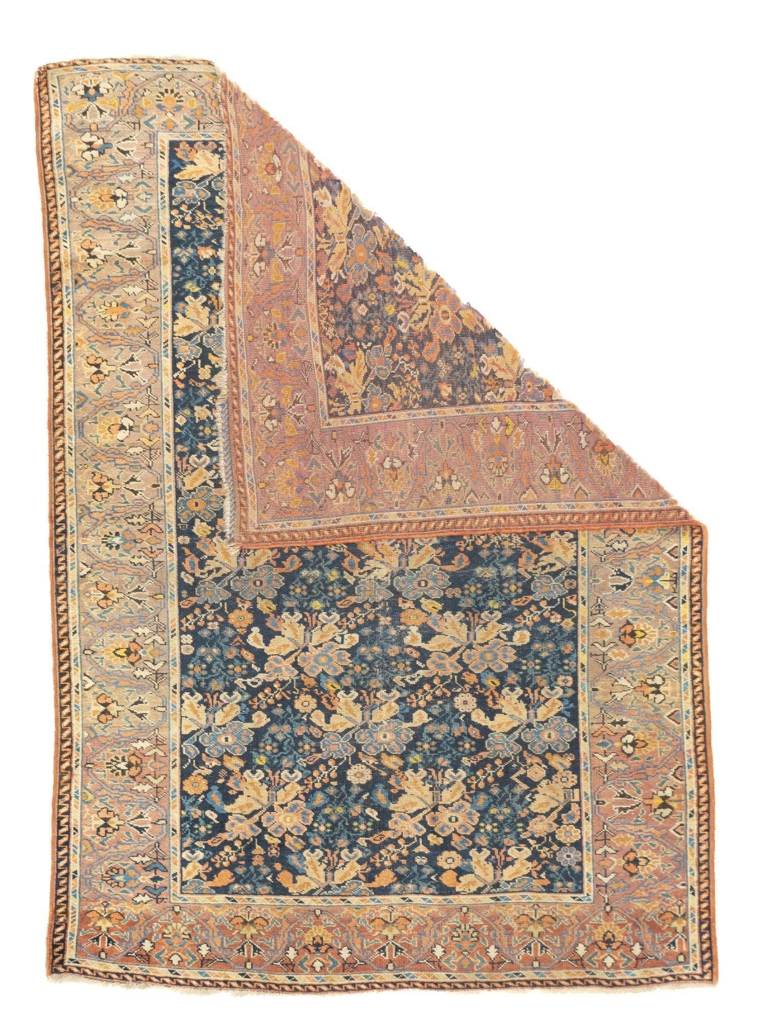 Antique Afshar Rug 4' x 5'8''. Refers to the tribes of SE Persia (Kerman Province) who weave a wide variety of styles, including Herati, boteh, medallion, textile, stripes, urban and rustic. Antique examples are all wool, later cotton warps come in.