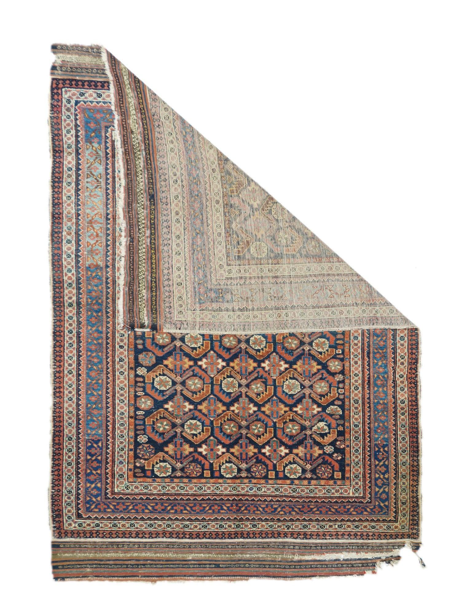 Antiker Afshar-Teppich 4'1'' x 6'3''.