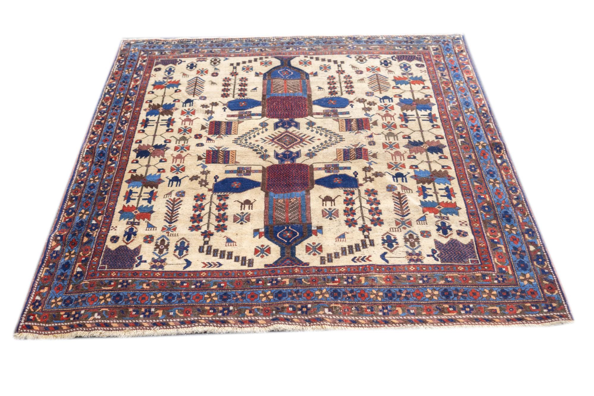 Antiker Afshar-Teppich 4'11'' x 6'1'' (19. Jahrhundert) im Angebot