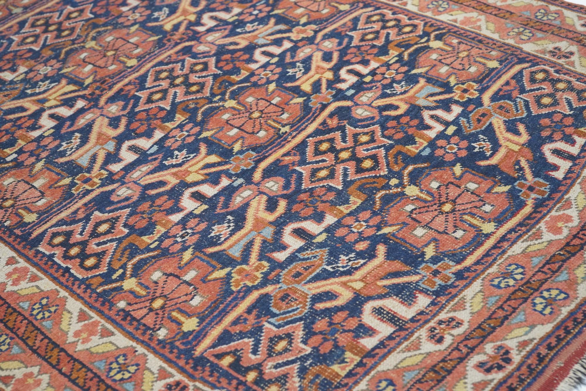 Early 20th Century Antique Afshar Rug 4'2'' x 5'9'' For Sale