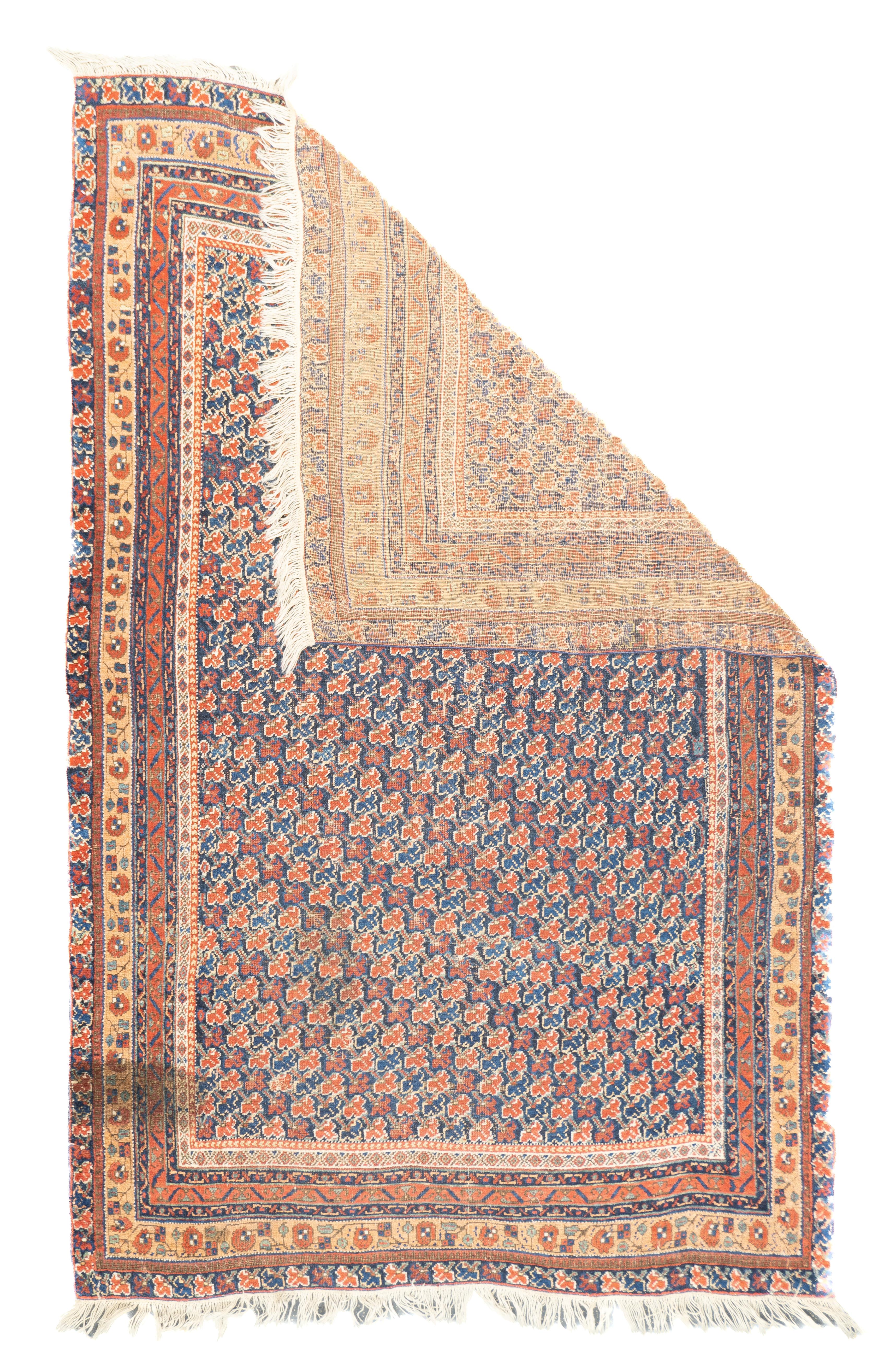 Antique Afshar Rug 4'7'' x 6'9''. Refers to the tribes of SE Persia (Kerman Province) who weave a wide variety of styles, including Herati. boteh, medallion, textile, stripes, urban and rustic. Antique examples are all wool, later cotton warps come