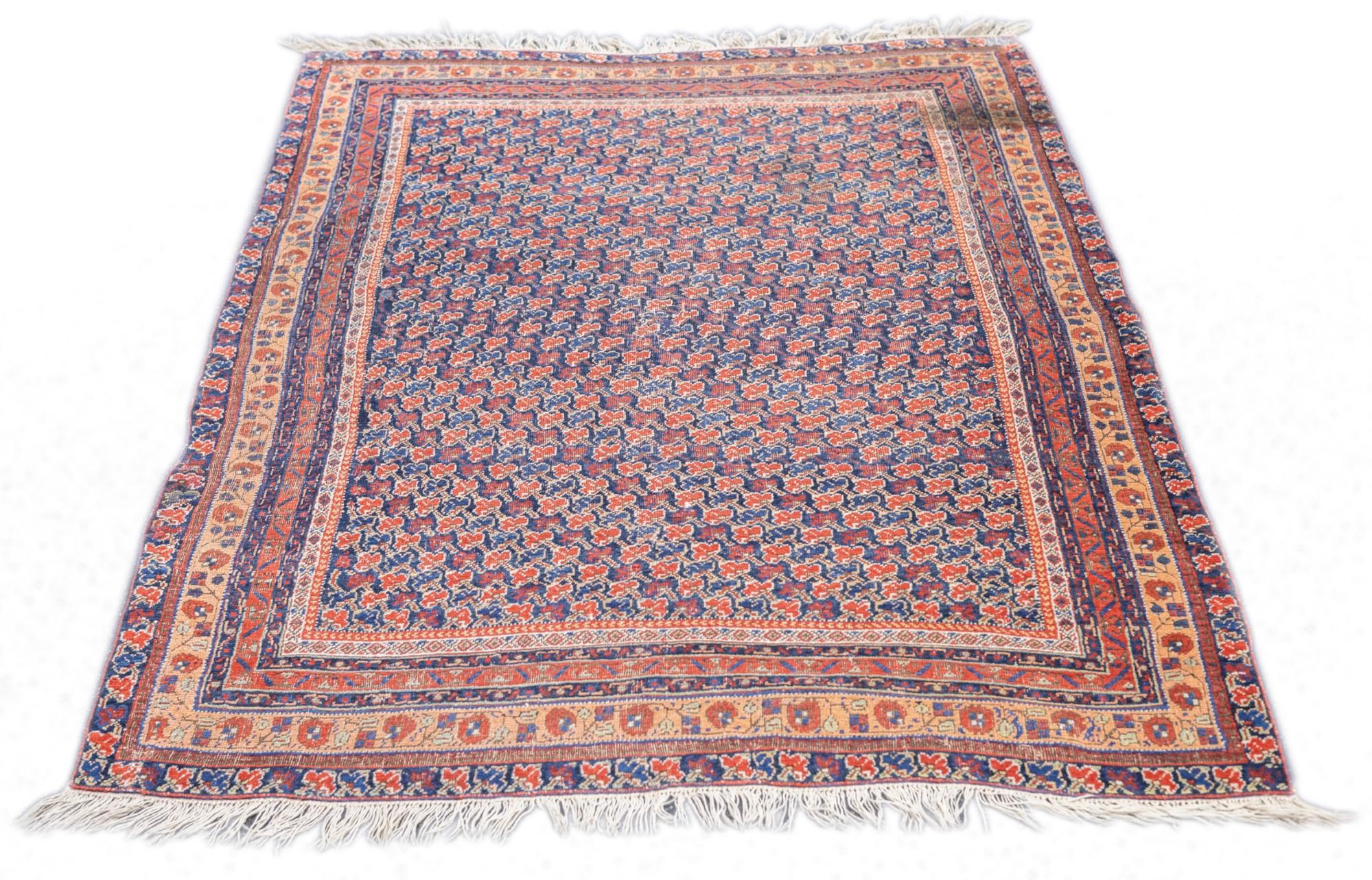 Antique Afshar Rug 4'7'' x 6'9'' In Good Condition For Sale In New York, NY