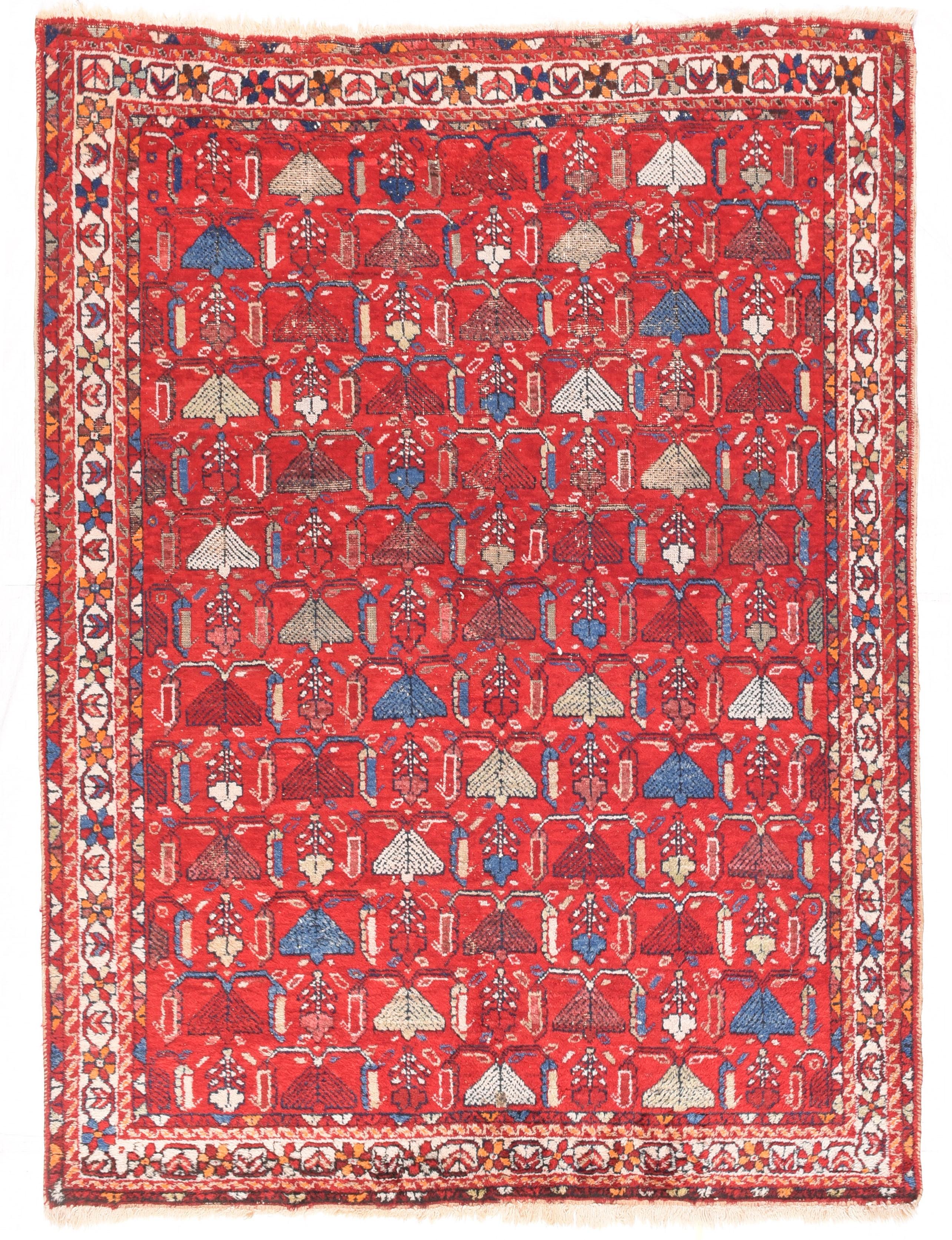 Antiker Afshar-Teppich 5' x 6'5''