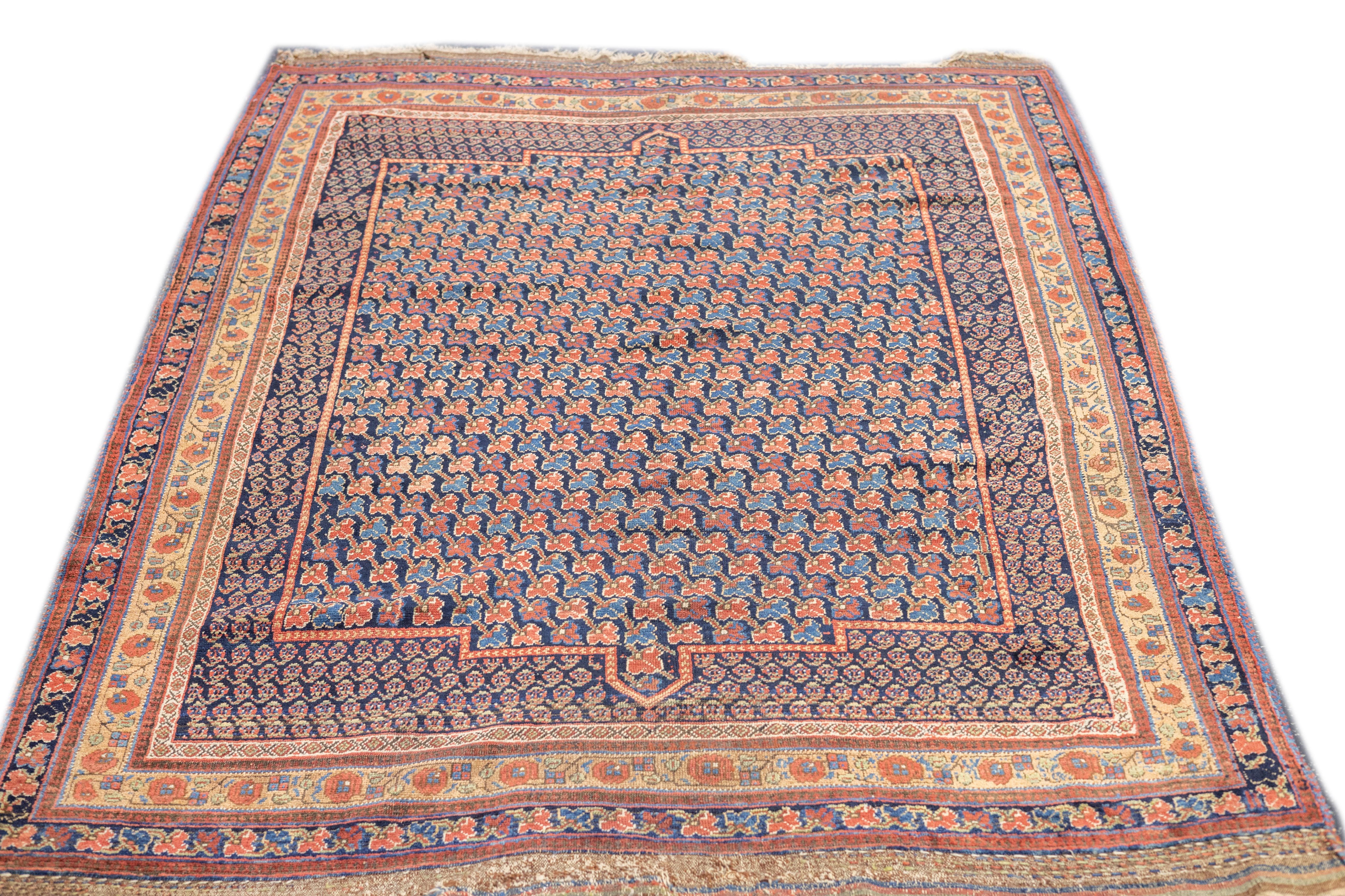 Antiker Afshar-Teppich 5'4'' x 7'11'' im Angebot 1