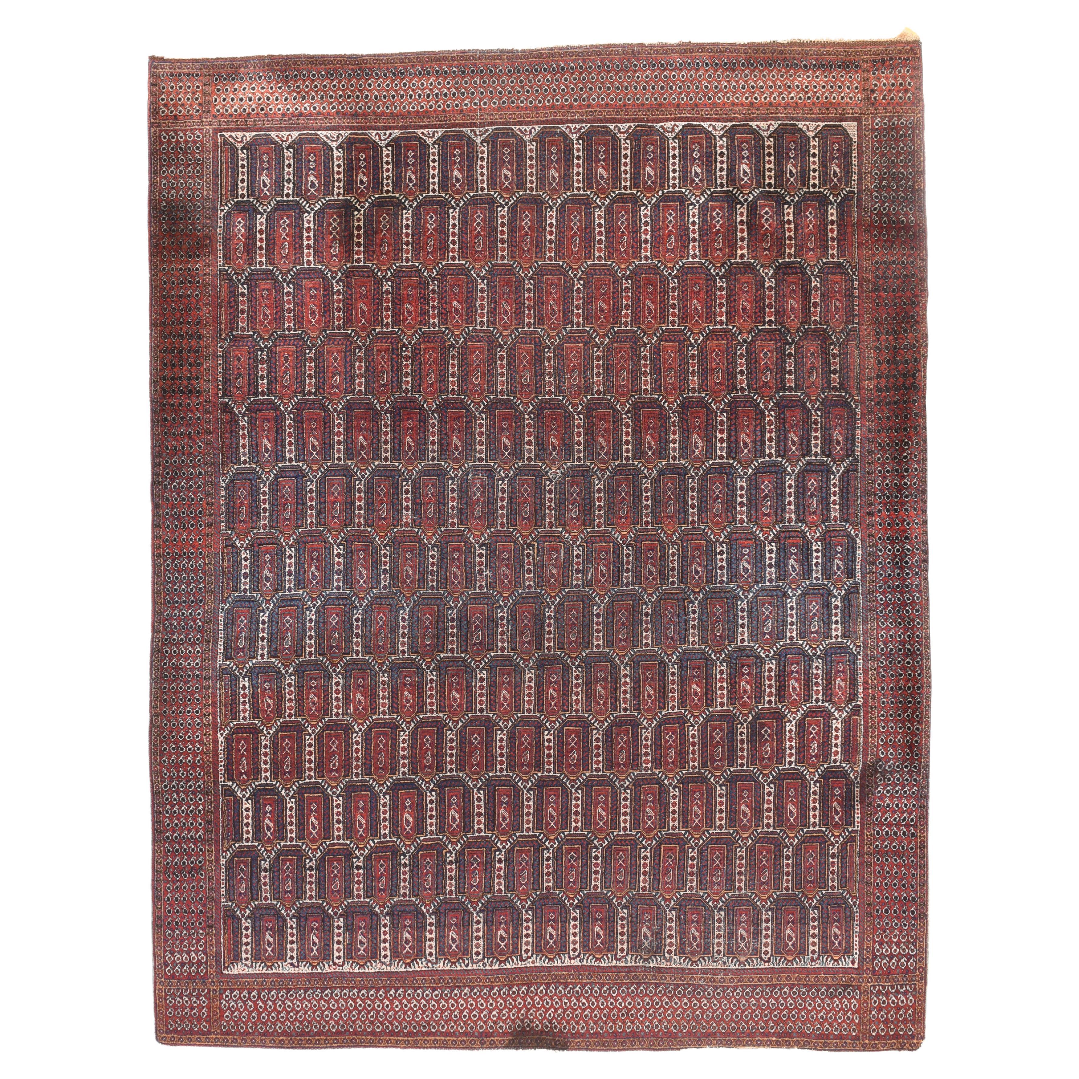 Antiker Afshar-Teppich 6'1'' x 7'11''
