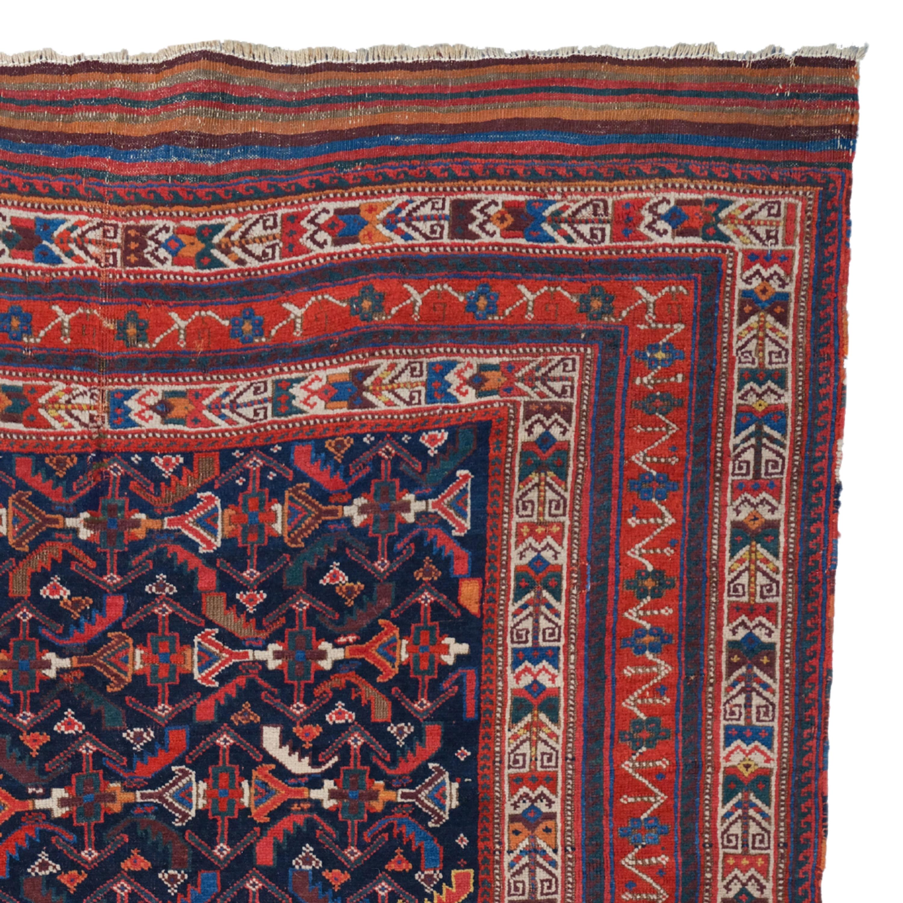 Antique Afshar Rug - Late of 19th Century Afshar Rug, Antique Rug, Vintage Rug In Good Condition For Sale In Sultanahmet, 34