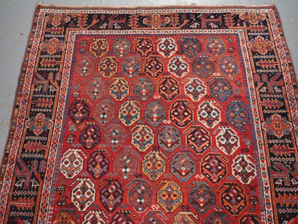 Perse Tapis ancien Afshar avec grand design Boteh, Circa 1880 en vente