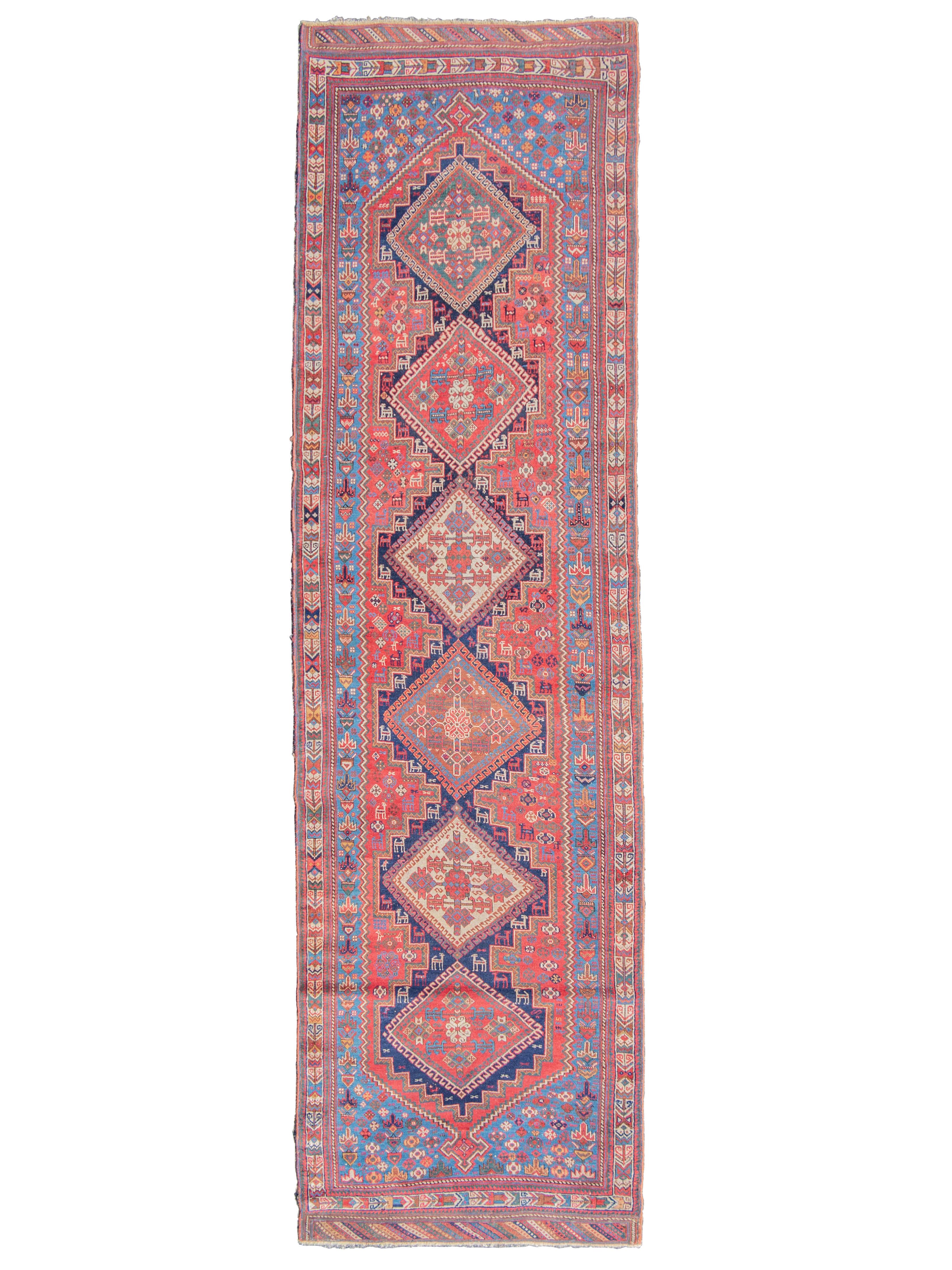 Antique Tribal Persian Afshar Runner, Late 19th Century, 3'5