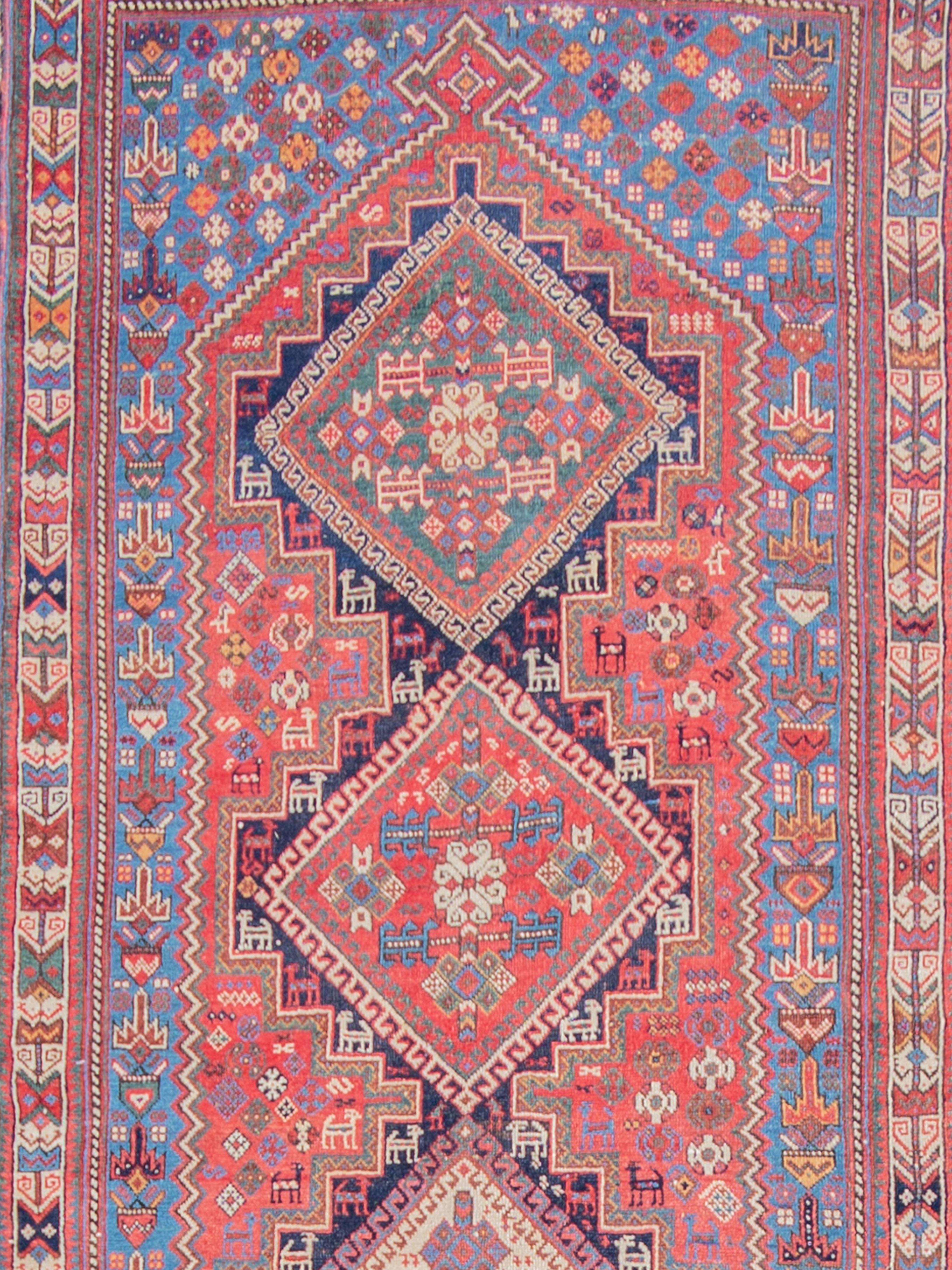Antique Afshar Runner, Late 19th Century, 3'5