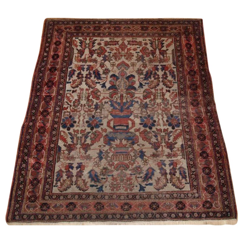 Antique Afshar Vase Design Rug, Second Half of the 19th Century