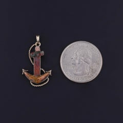 Antique Agate Anchor Pendant of 9ct Gold