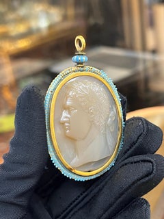 Antique Agate Cameo Pendant