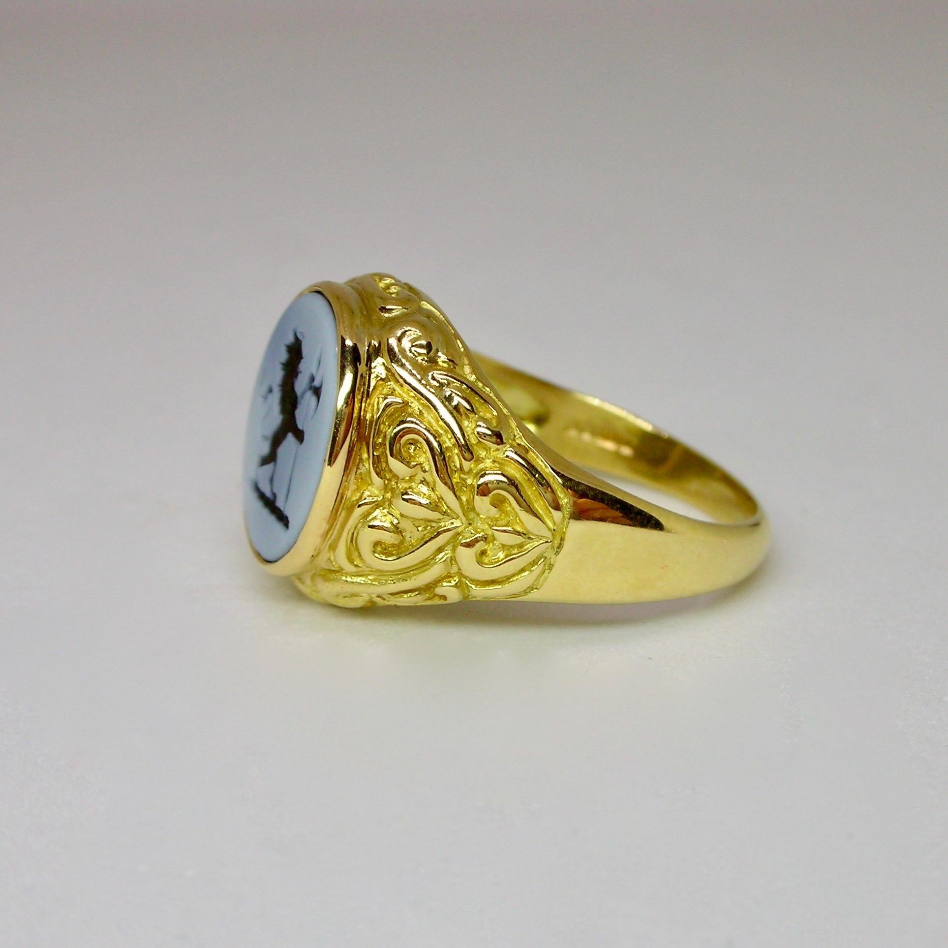 Antiker Achat-Intaglio-Ring mit Löwe-Darstellung im Zustand „Gut“ im Angebot in Milano, MI