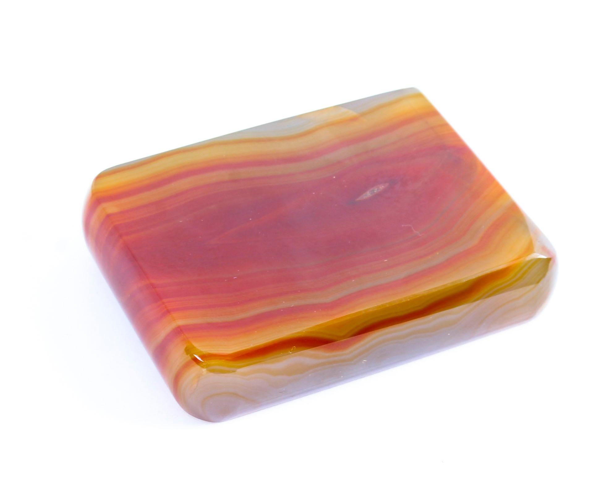 Antique Agate Rectangular Desk Paperweight 19th Century 1
