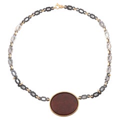 Antique Agate Red Jasper Intaglio Necklace