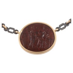 Antike Achatrote Jaspis-Intaglio-Halskette