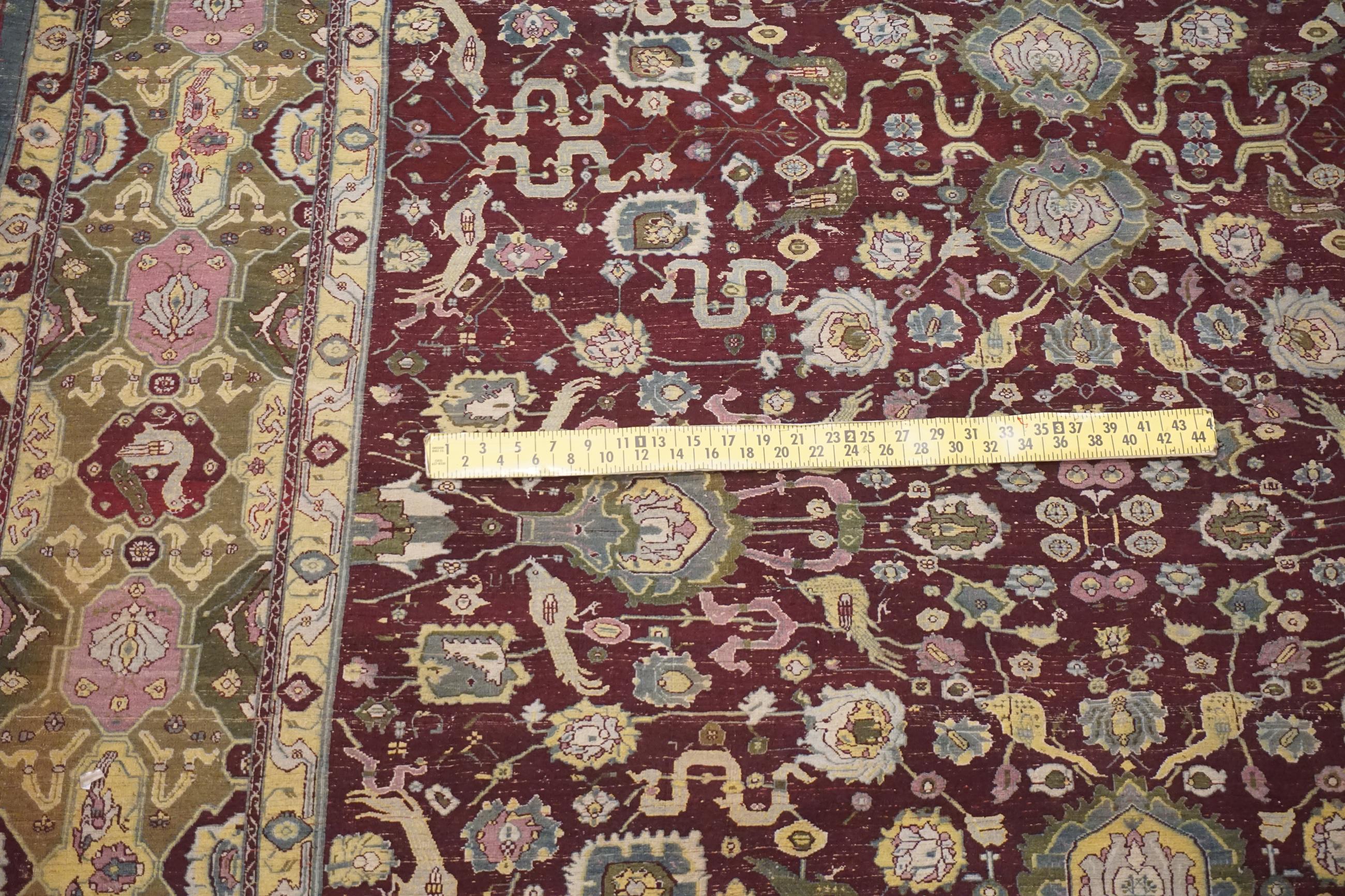 Wool Antique Agra, circa 1890 For Sale