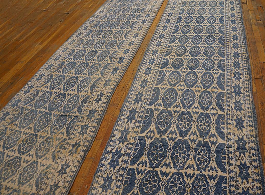 Hand-Woven Antique Agra Cotton Pair Rug For Sale