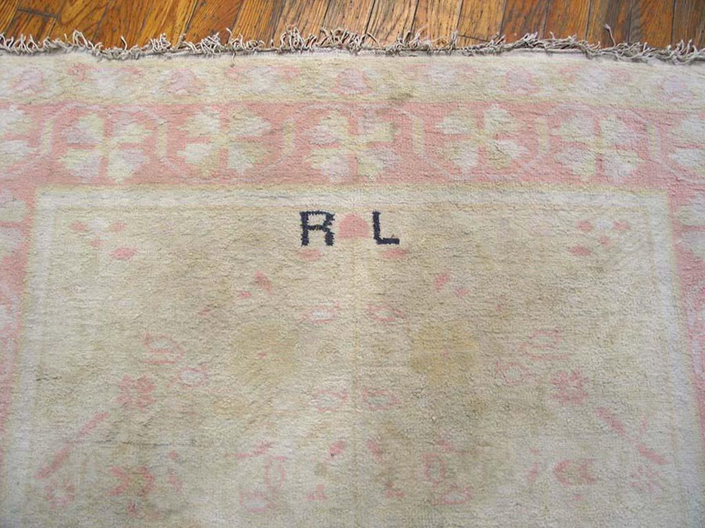 Hand-Knotted Antique Agra Cotton Rug For Sale