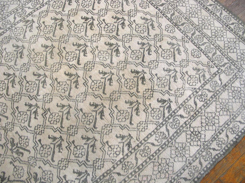 Hand-Knotted Antique Agra Cotton Rug For Sale