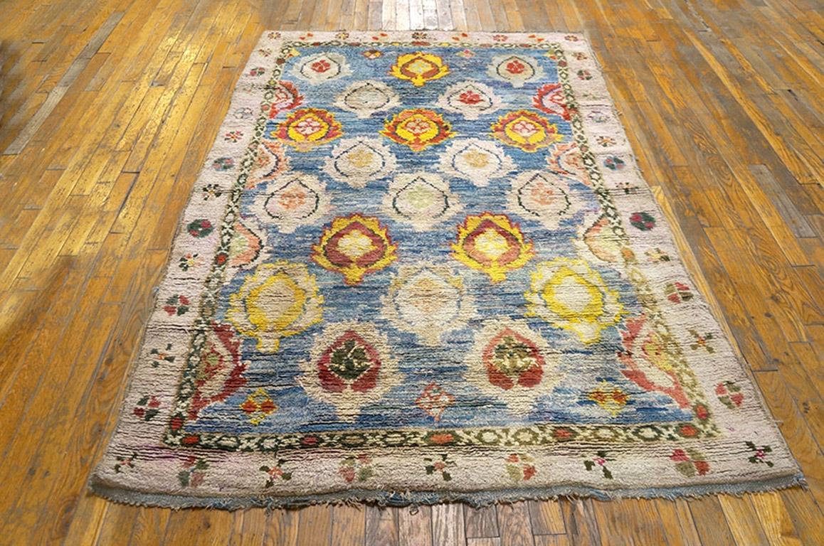 Indian Early 20th Century Cotton Agra Carpet ( 4'2