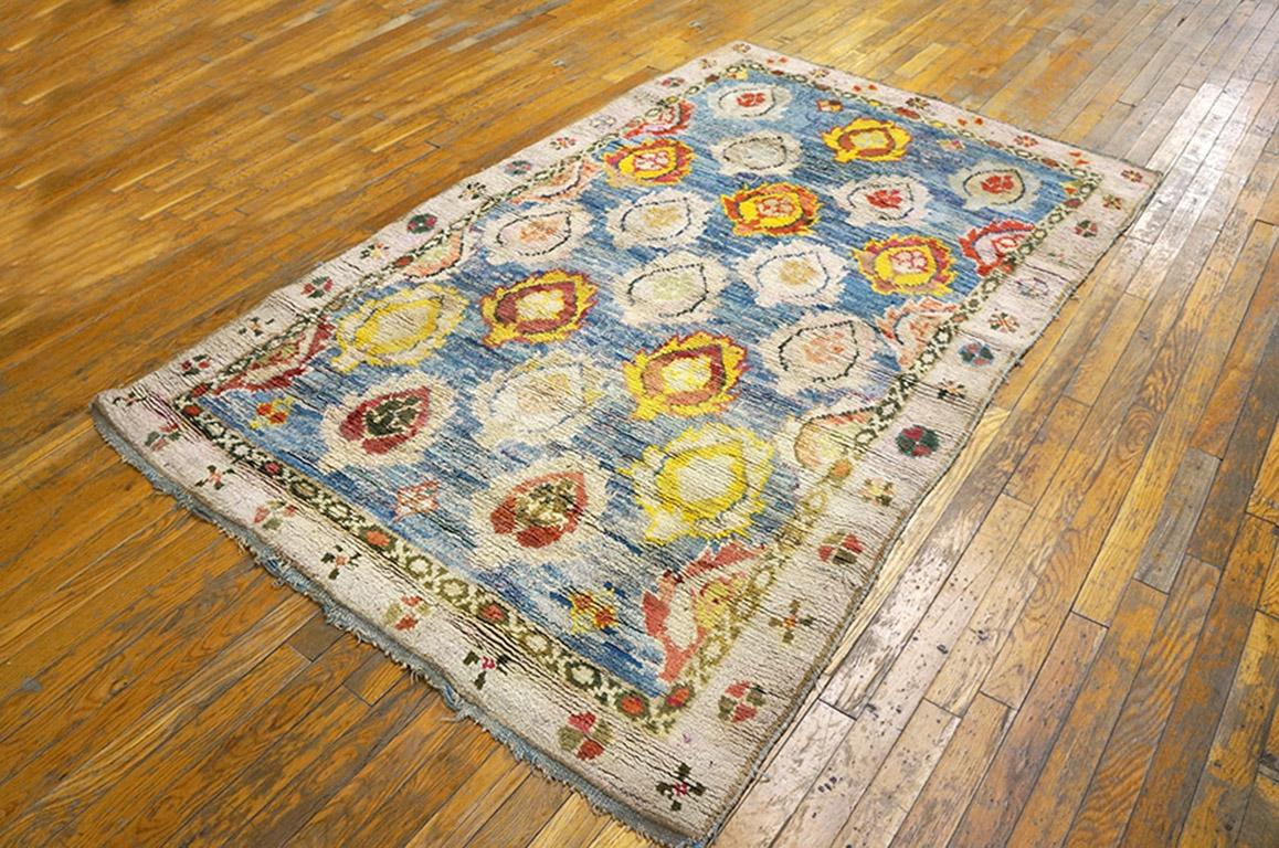 Hand-Knotted Early 20th Century Cotton Agra Carpet ( 4'2