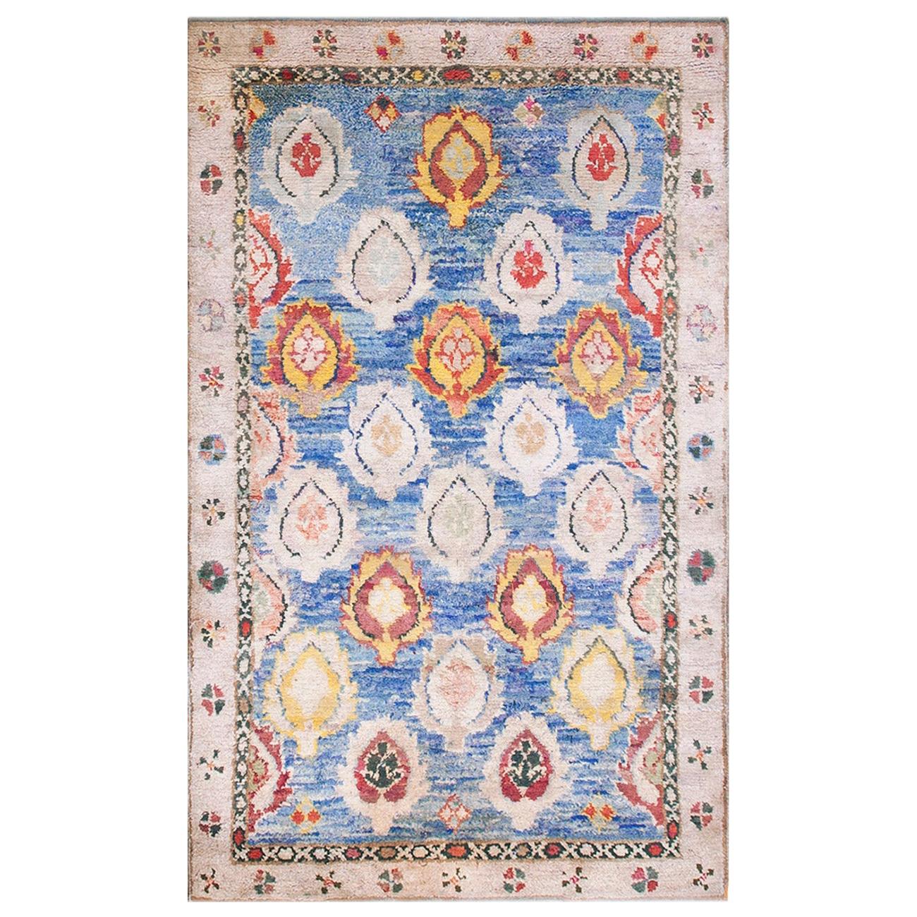 Early 20th Century Cotton Agra Carpet ( 4'2" x 6'9" - 127 x 206 ) For Sale