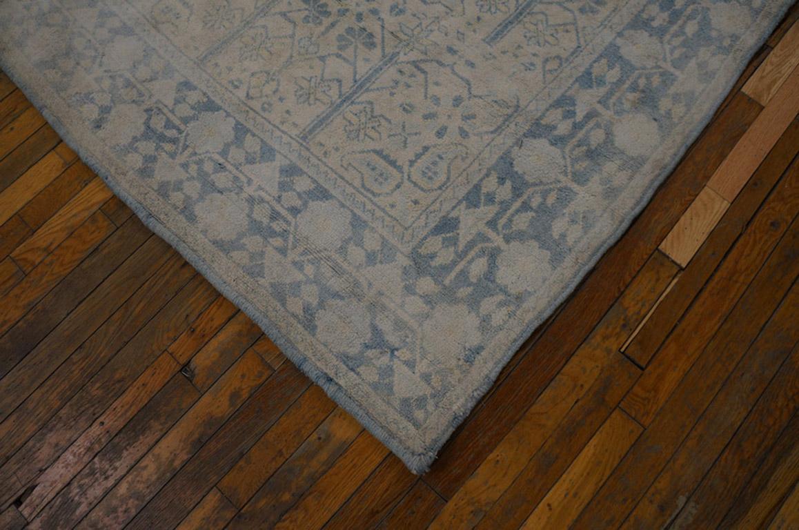 Hand-Knotted Antique Agra Cotton Rug For Sale