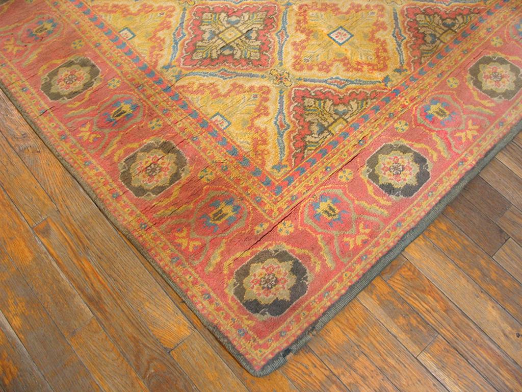 Hand-Knotted Early 20th Century Cotton Agra Carpet ( 4' x 7' - 122 x 215 cm ) For Sale