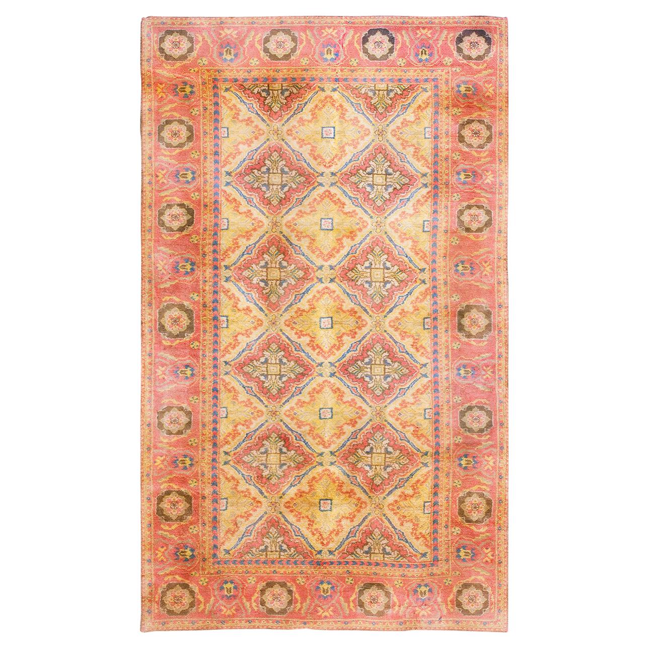 Alfombra Agra de algodón de principios del siglo XX ( 4' x 7' - 122 x 215 cm )