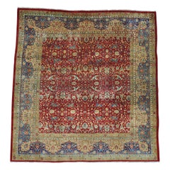 Antique Agra Exc Cond Square Hand Knotted Rug