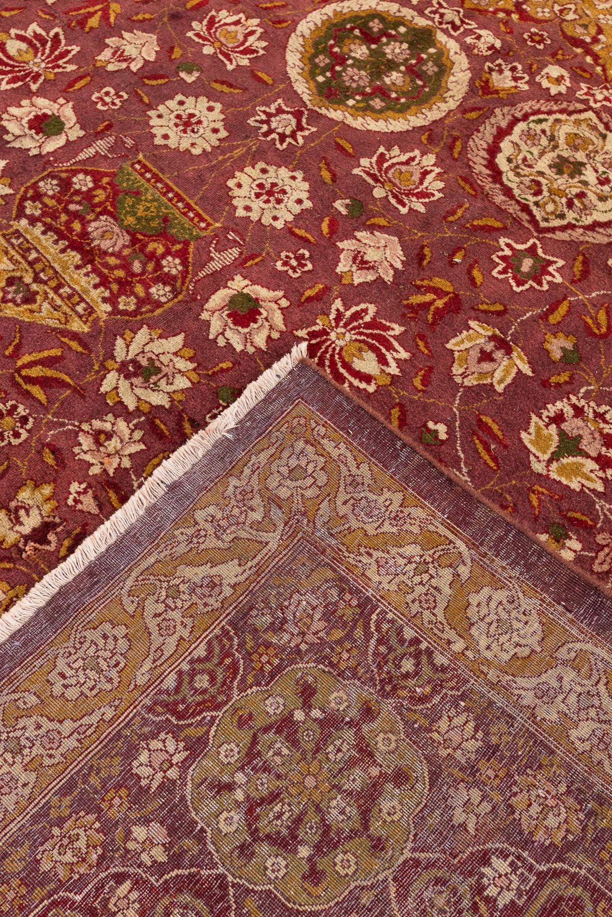 20th Century Antique Agra Rug For Sale