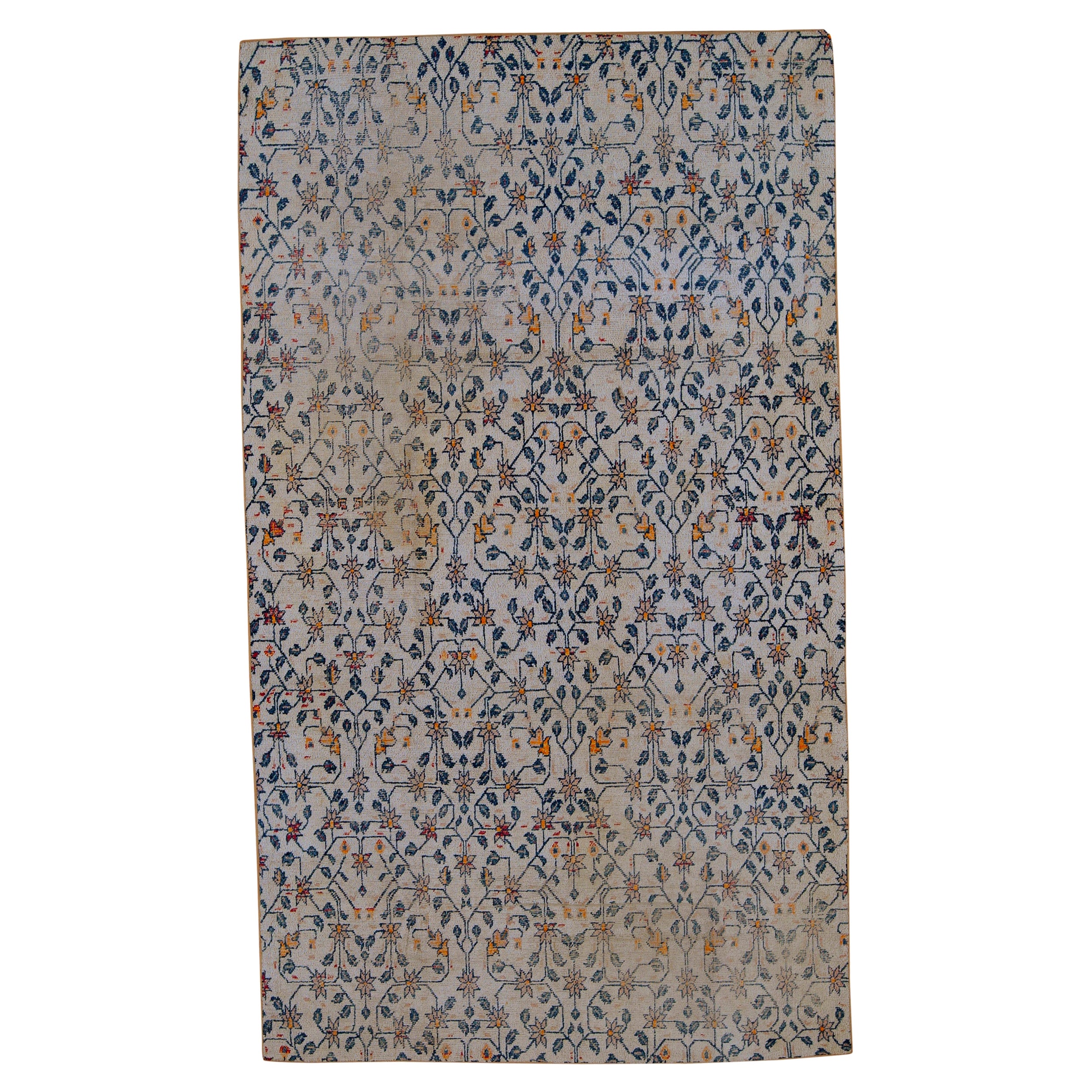 Tappeto antico Agra Fragment Ivory 4'8 "x8'1"