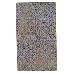 Antique Agra Fragment Ivory Area Rug 4'8"x8'1"