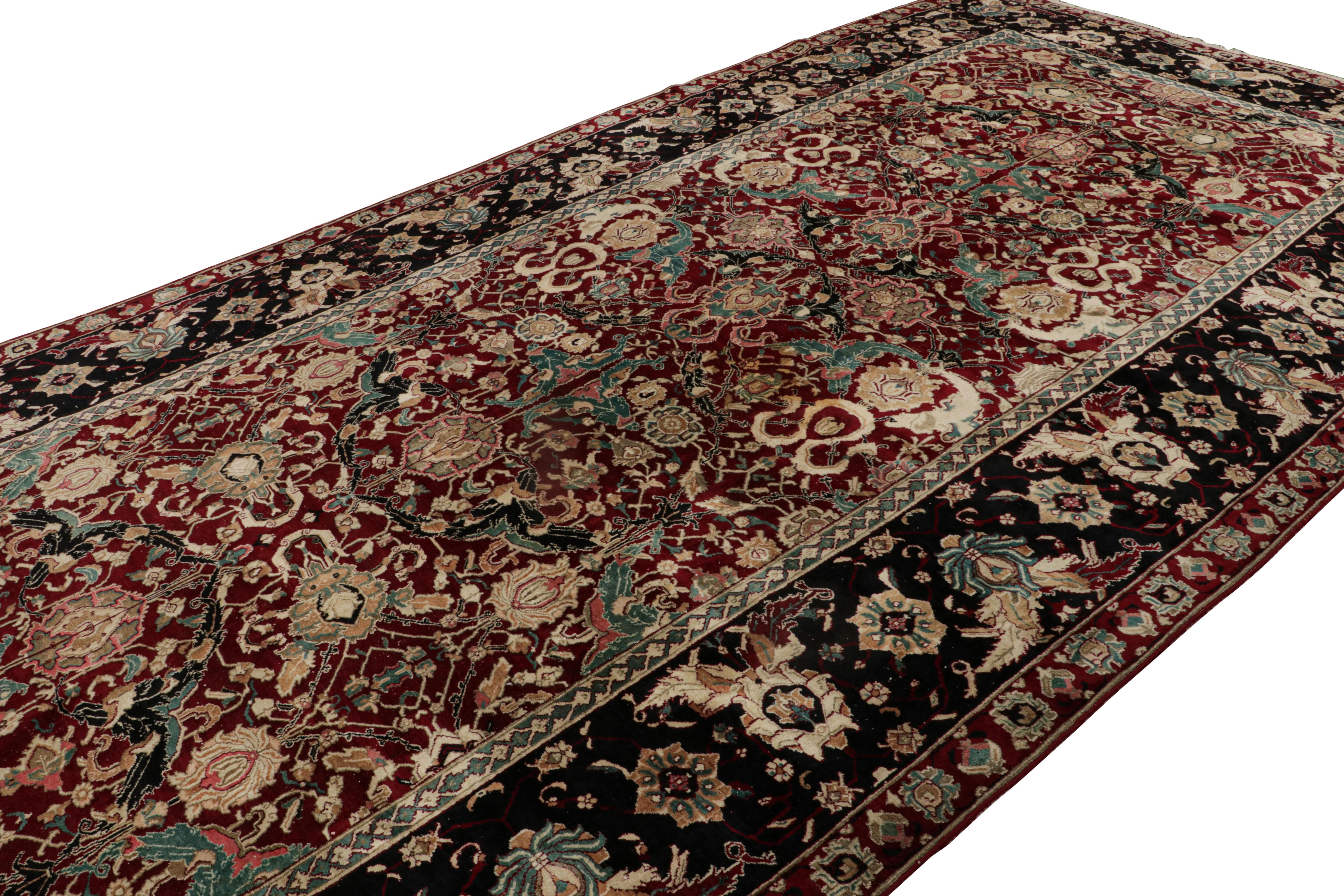 Hand-knotted in wool, this 9x27 antique Agra gallery runner jail rug features dense and finely detailed all-over floral patterns like few of this or any period. 

On the Design: 

Connoisseurs will admire this outstanding antique Agra gallery runner