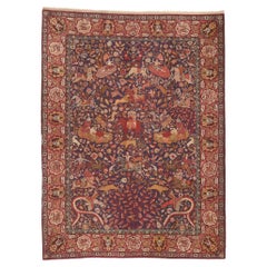 Antique Agra Indian Royal Hunting Rug with Traditional Style