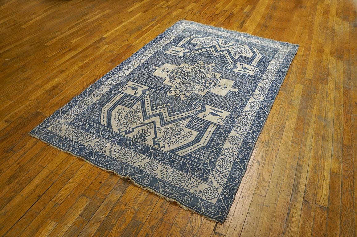 Hand-Knotted Antique Agra Indian Rug 4' 0