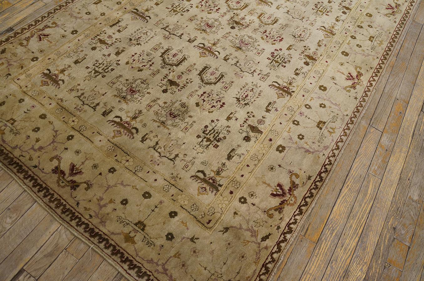 Fine XIX secolo Tappeto antico indiano Agra 4' 8