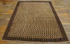 1930s Camel Paisley Antique Indian Agra Carpet 5'2"x6'8" Wool Rug Handknotted