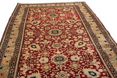 Turn-of-the-Century Antique Agra Rug, Burgundy with Floral Pattern - Rug & Kilim