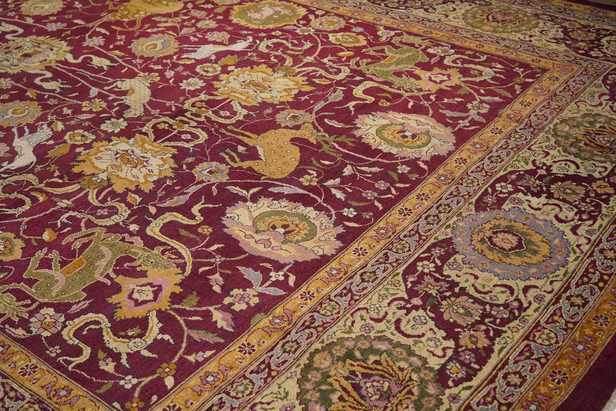 Antiker Agra-Teppich 12'0'' x 16'6'' im Zustand „Gut“ im Angebot in New York, NY
