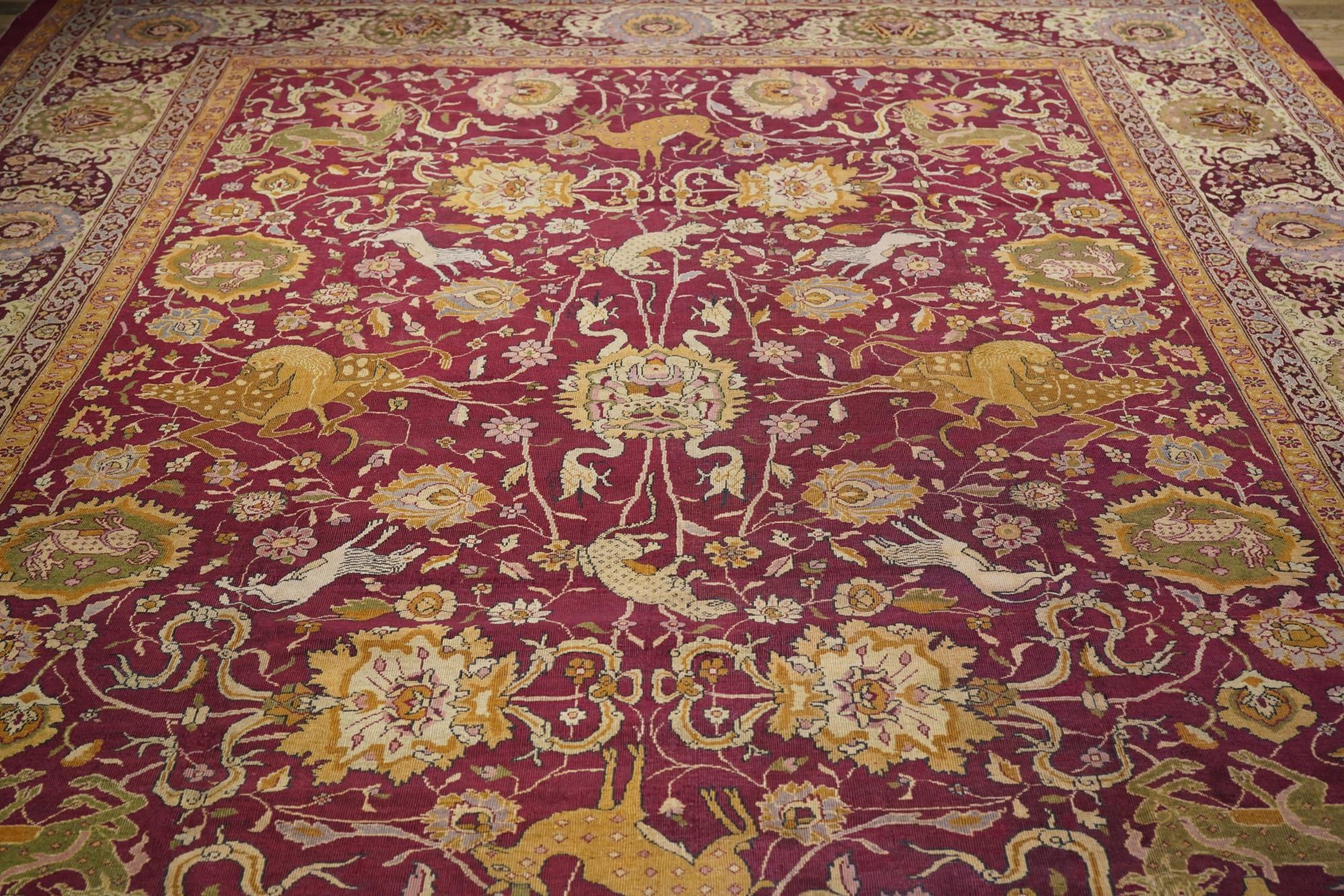Antiker Agra-Teppich 12'0'' x 16'6'' (Wolle) im Angebot