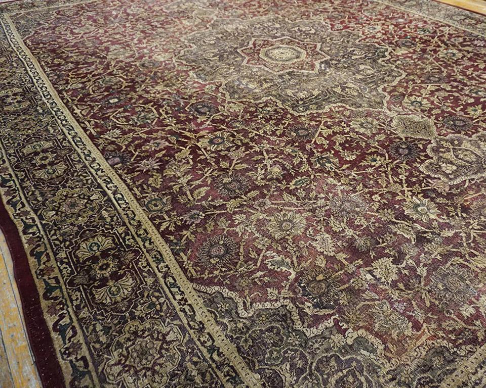 19th Century N. Indian Agra Carpet ( 13'4'' x 18'6'' - 405 x 565 ) For Sale 2