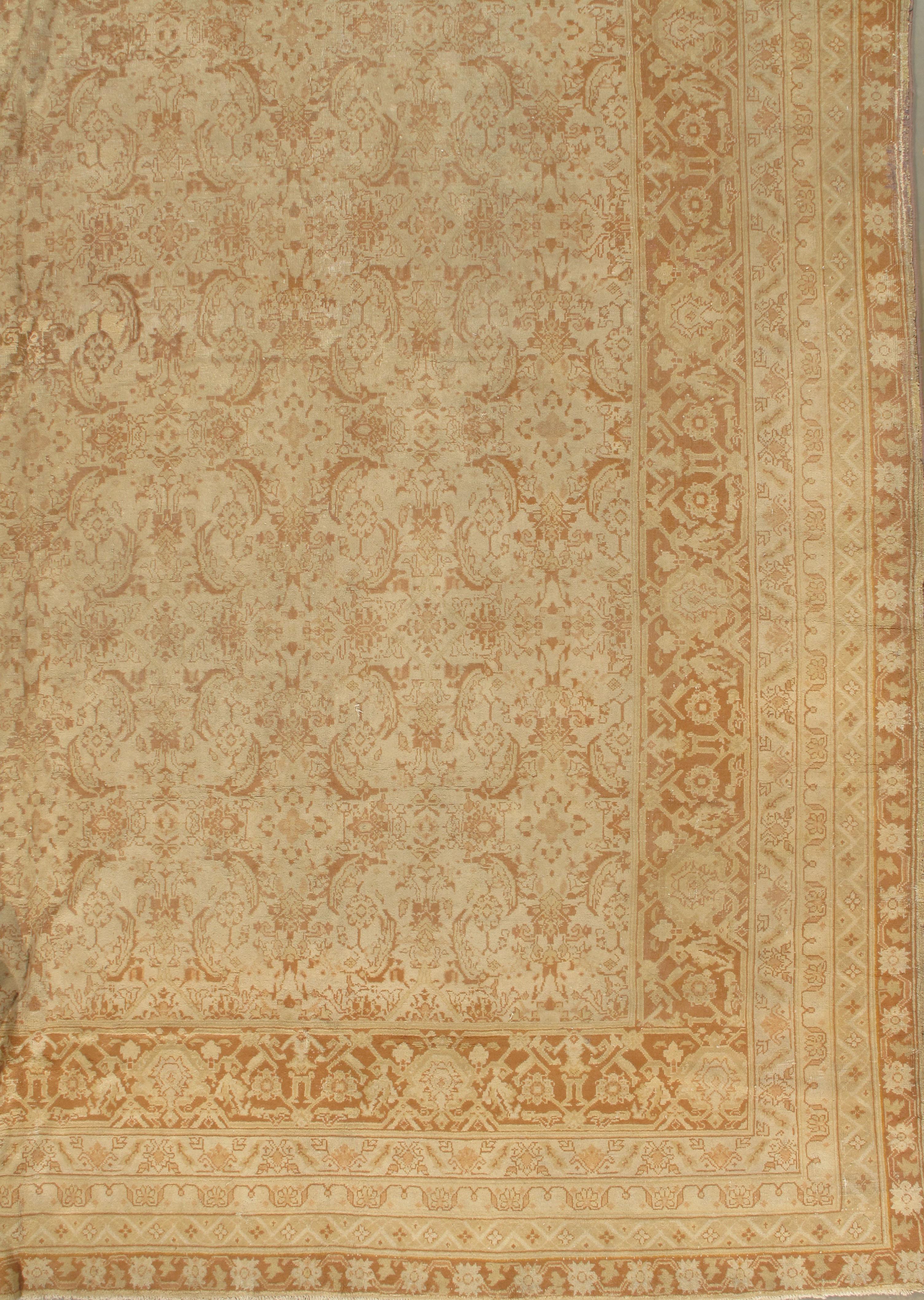 Antique Agra Rug, circa 1880  11'8 x 15' In Good Condition For Sale In New York, NY