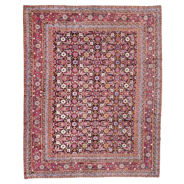 Antique Rug Agra from India Geometric Palmettes and Flowers, circa 1900 ...