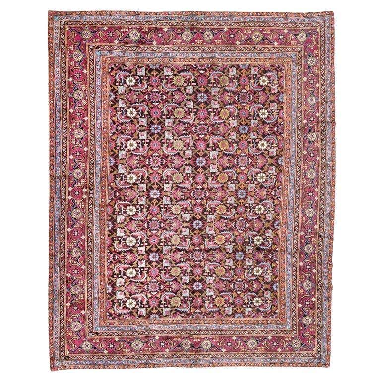 Antique Rug Agra from India Geometric Palmettes and Flowers, circa 1900 ...