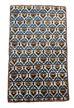 Antique Agra Rug, Mid 19th Century Indian Carpet with Geometric Floral Pattern
